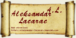 Aleksandar Laćarac vizit kartica